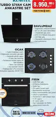 KUMTEL TURBO SİYAH CAM ANKASTRE SET